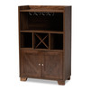 Baxton Studio Carrie Walnut Brown Finished Wood Wine Storage Cabinet 163-10443